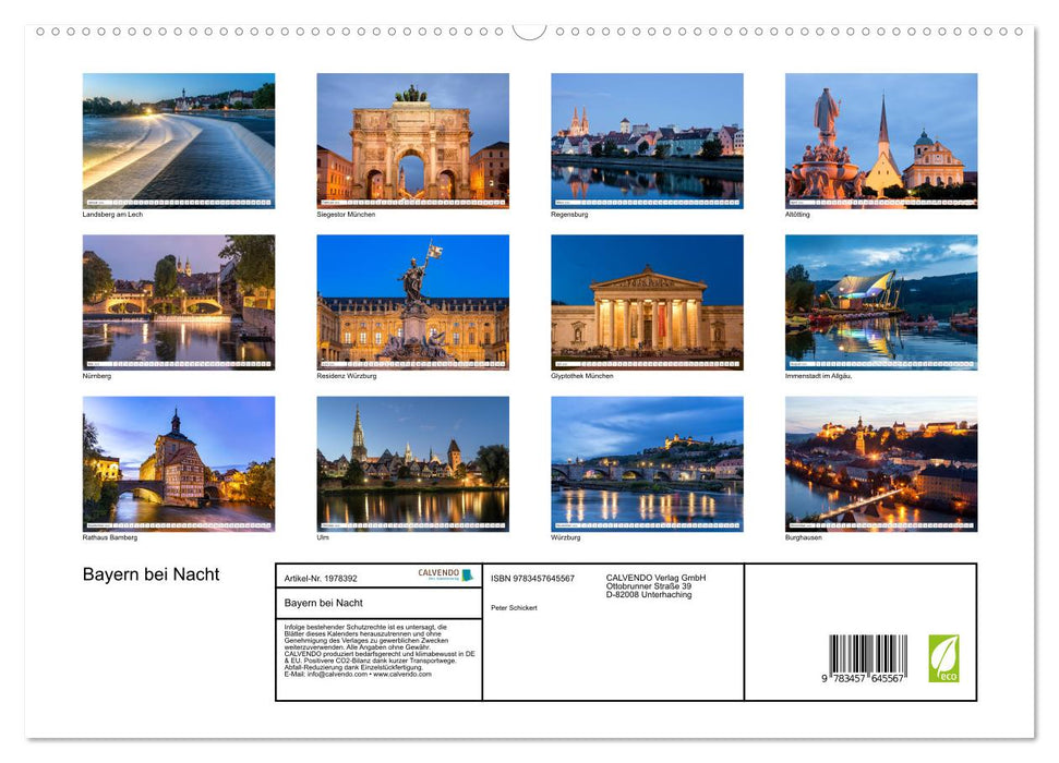 Bayern bei Nacht (CALVENDO Premium Wandkalender 2026)