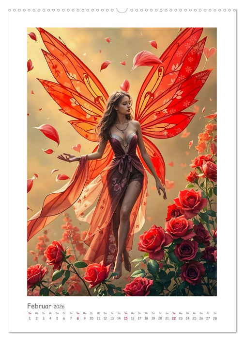 Wenn Flügel träumen - Feen, Farben und Gefühle in Traumlandschaften (CALVENDO Wandkalender 2026)
