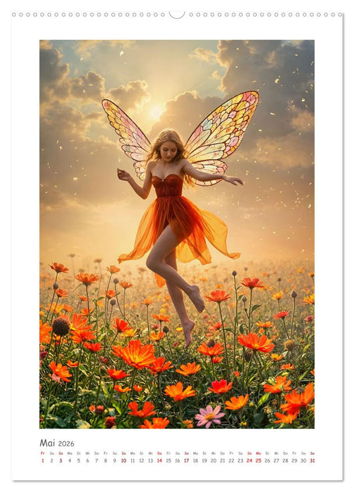 Wenn Flügel träumen - Feen, Farben und Gefühle in Traumlandschaften (CALVENDO Wandkalender 2026)