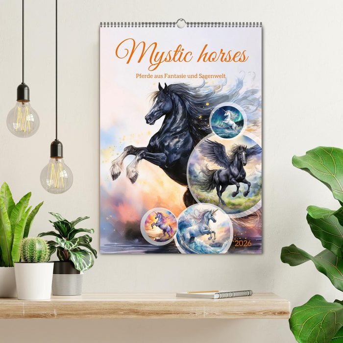 Mystic horses - Pferde aus Fantasie und Sagenwelt (CALVENDO Wandkalender 2026)