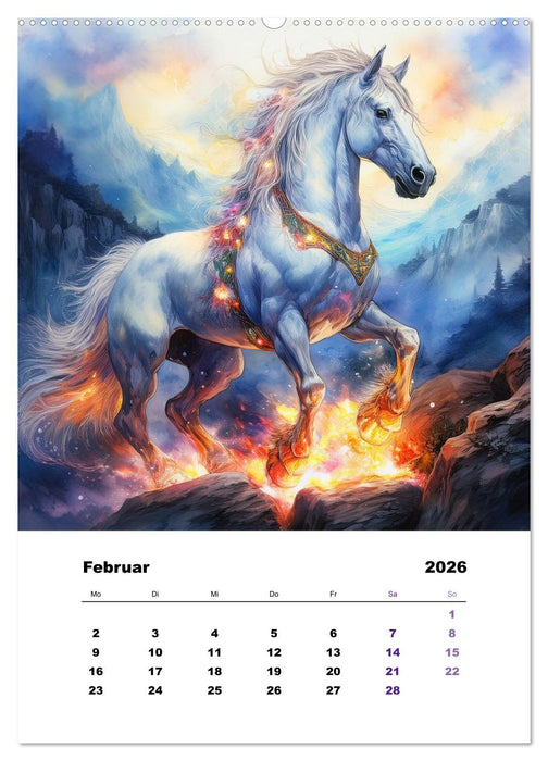 Mystic horses - Pferde aus Fantasie und Sagenwelt (CALVENDO Wandkalender 2026)