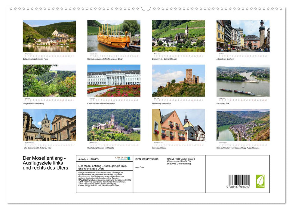 Der Mosel entlang - Ausflugsziele links und rechts des Ufers (CALVENDO Wandkalender 2026)