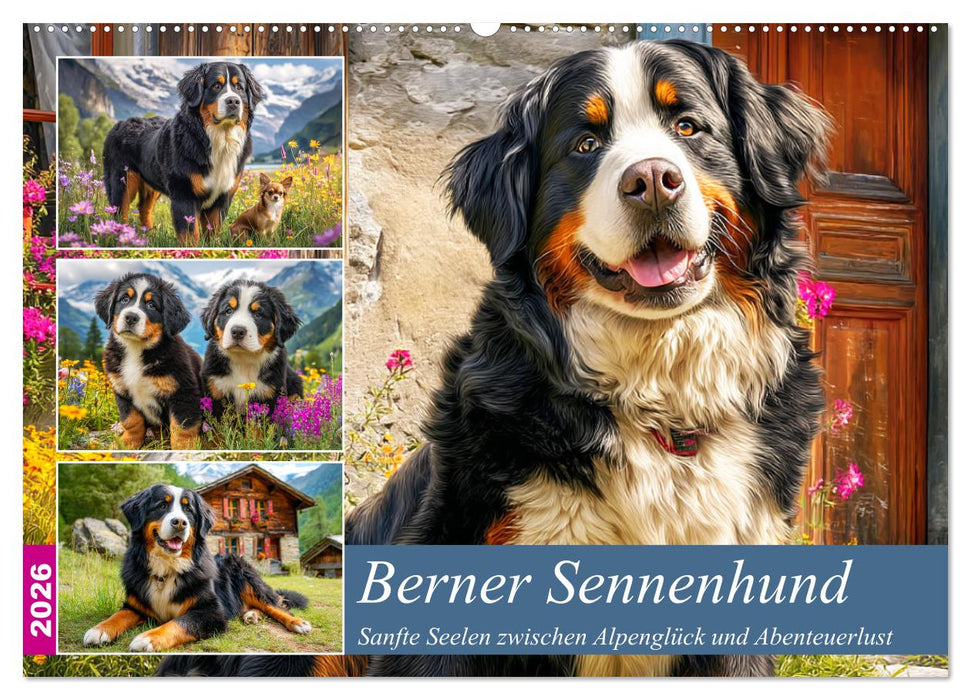 Berner Sennenhund. Sanfte Seelen zwischen Alpenglück und Abenteuerlust (CALVENDO Wandkalender 2026)