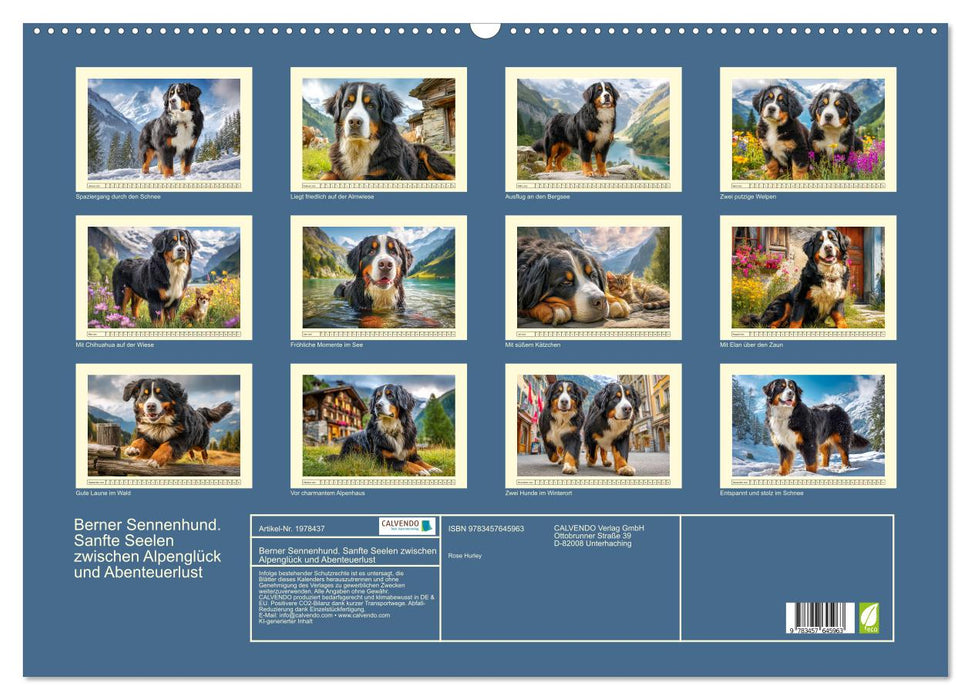 Berner Sennenhund. Sanfte Seelen zwischen Alpenglück und Abenteuerlust (CALVENDO Wandkalender 2026)