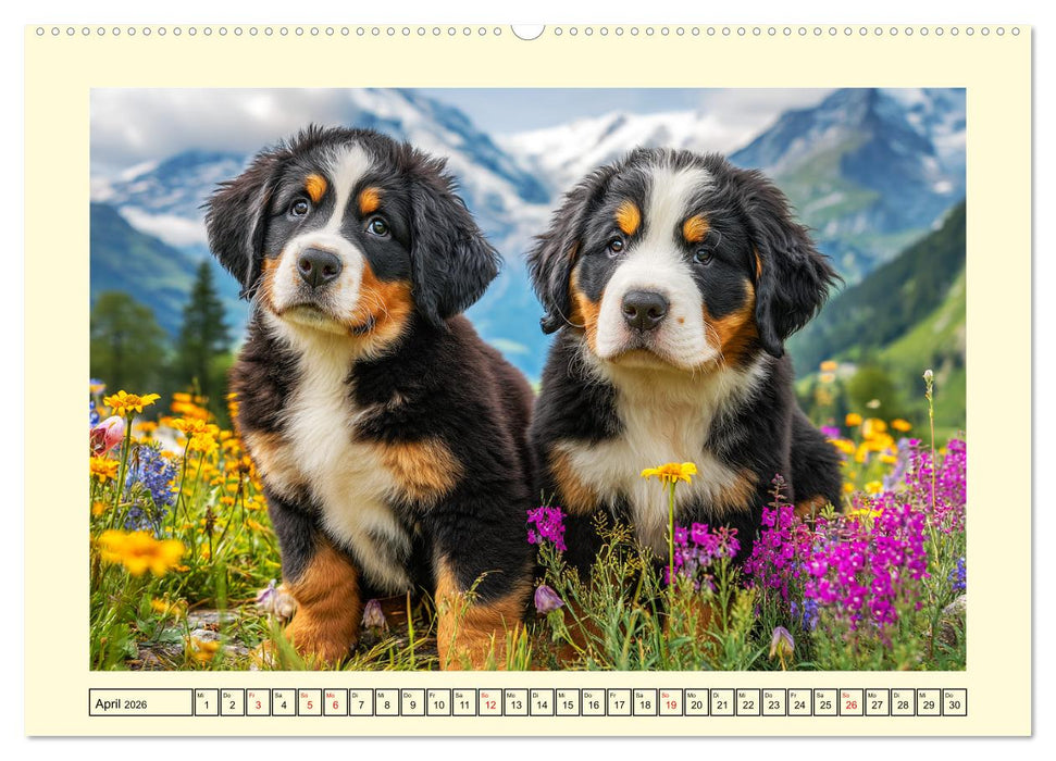 Berner Sennenhund. Sanfte Seelen zwischen Alpenglück und Abenteuerlust (CALVENDO Wandkalender 2026)