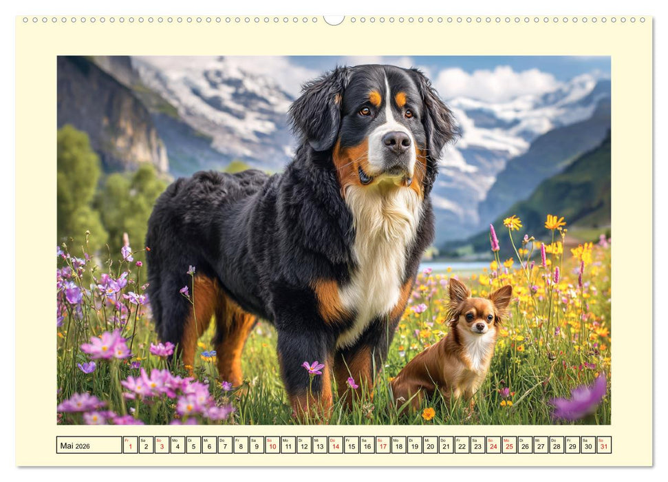Berner Sennenhund. Sanfte Seelen zwischen Alpenglück und Abenteuerlust (CALVENDO Wandkalender 2026)
