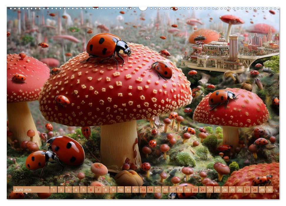 Bugtopia. Die fantastische Welt der Marienkäfer (CALVENDO Premium Wandkalender 2026)