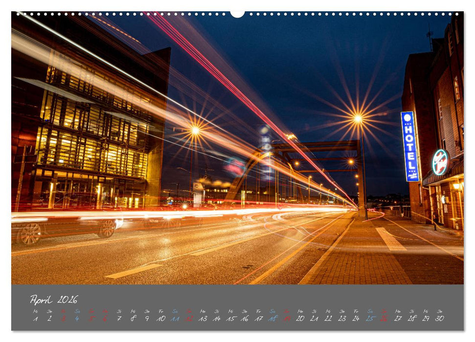 So schön ist Kiel im Dunkeln (CALVENDO Wandkalender 2026)