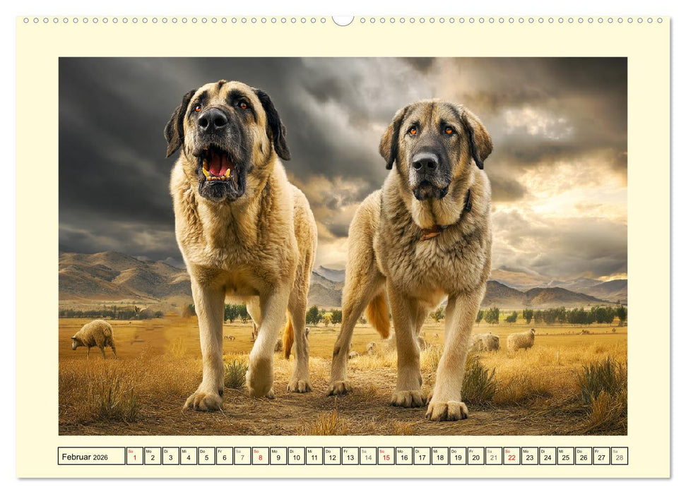 Kangal - Beschützer der Herde. Starke, selbstständige und furchtlose Hunde (CALVENDO Wandkalender 2026)