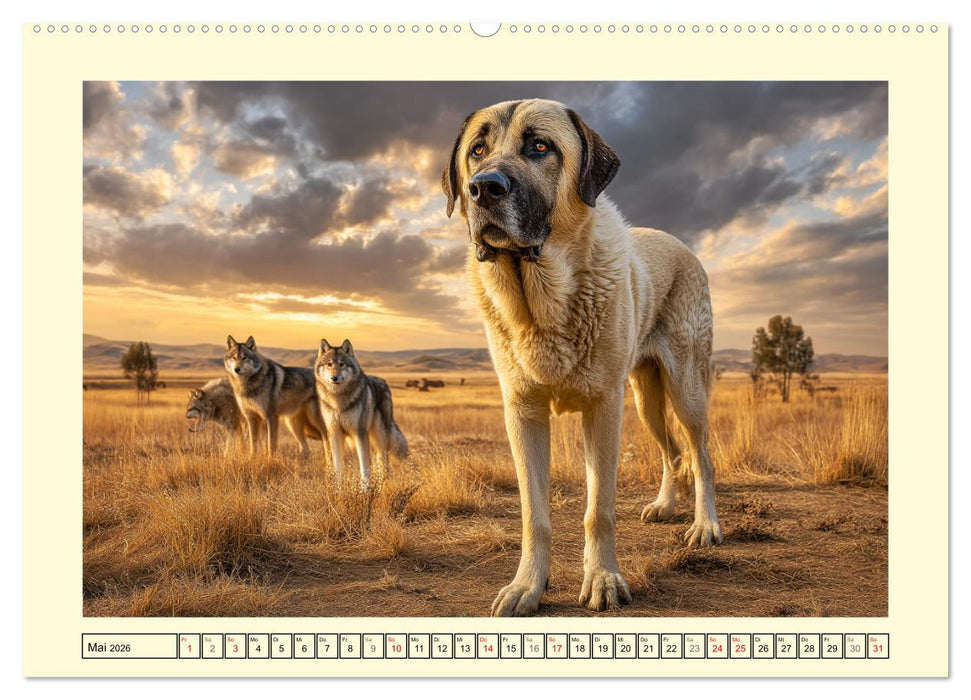 Kangal - Beschützer der Herde. Starke, selbstständige und furchtlose Hunde (CALVENDO Wandkalender 2026)
