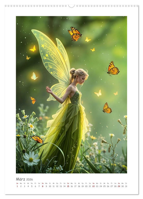 Wenn Flügel träumen - Feen, Farben und Gefühle in Traumlandschaften (CALVENDO Premium Wandkalender 2026)