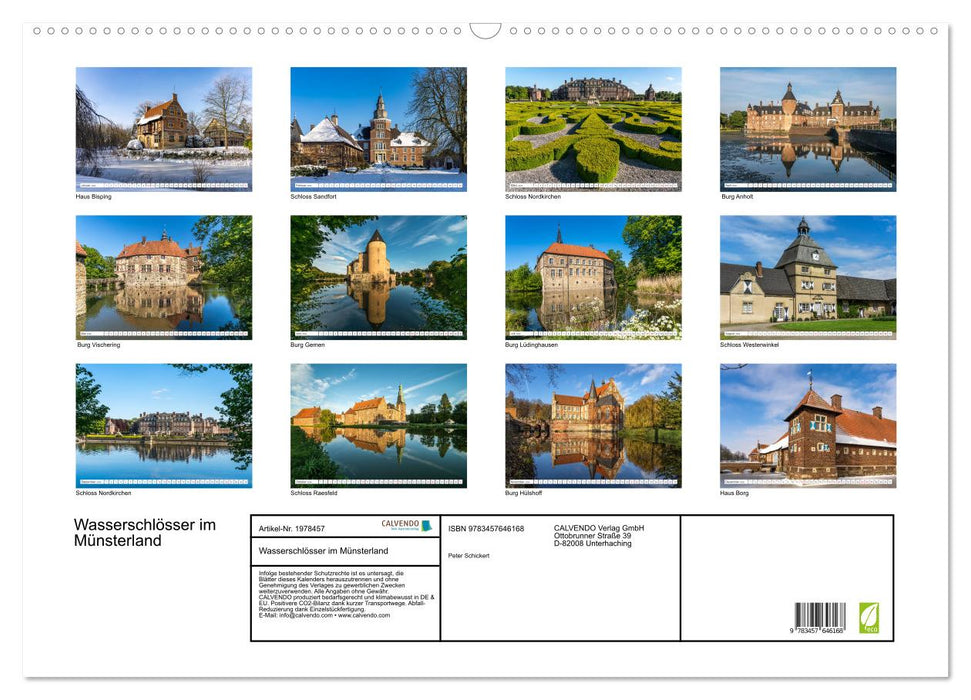 Wasserschlösser im Münsterland (CALVENDO Wandkalender 2026)