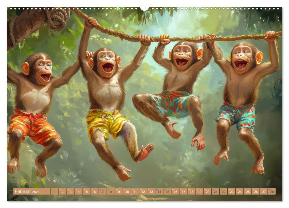 Tiere wollen Spaß - Humorwerke (CALVENDO Wandkalender 2026)