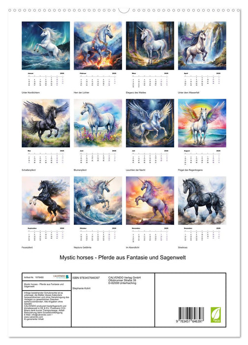 Mystic horses - Pferde aus Fantasie und Sagenwelt (CALVENDO Premium Wandkalender 2026)