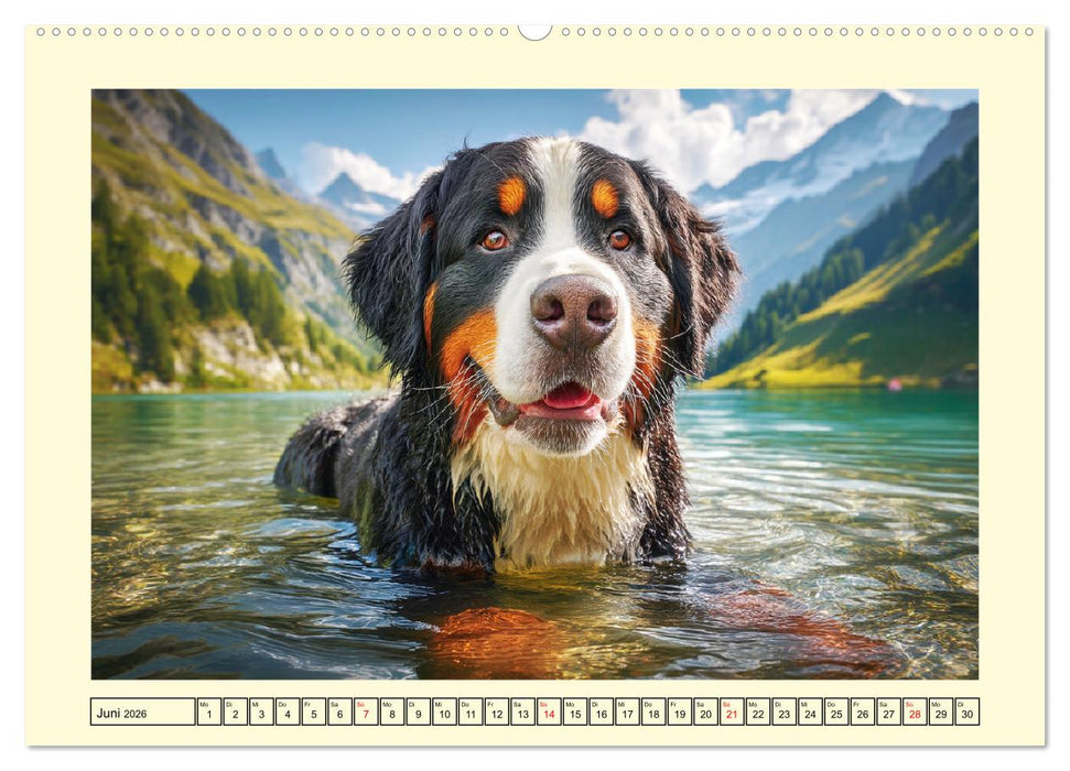 Berner Sennenhund. Sanfte Seelen zwischen Alpenglück und Abenteuerlust (CALVENDO Premium Wandkalender 2026)