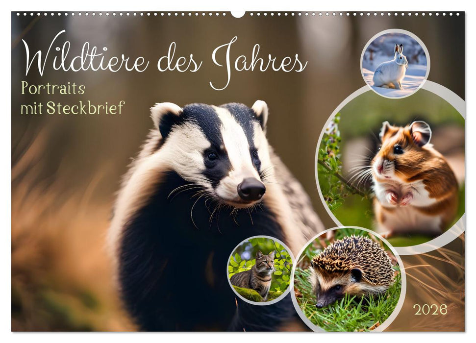Wildtiere des Jahres (CALVENDO Wandkalender 2026)