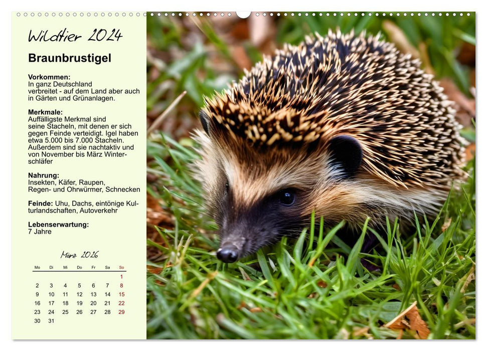 Wildtiere des Jahres (CALVENDO Wandkalender 2026)