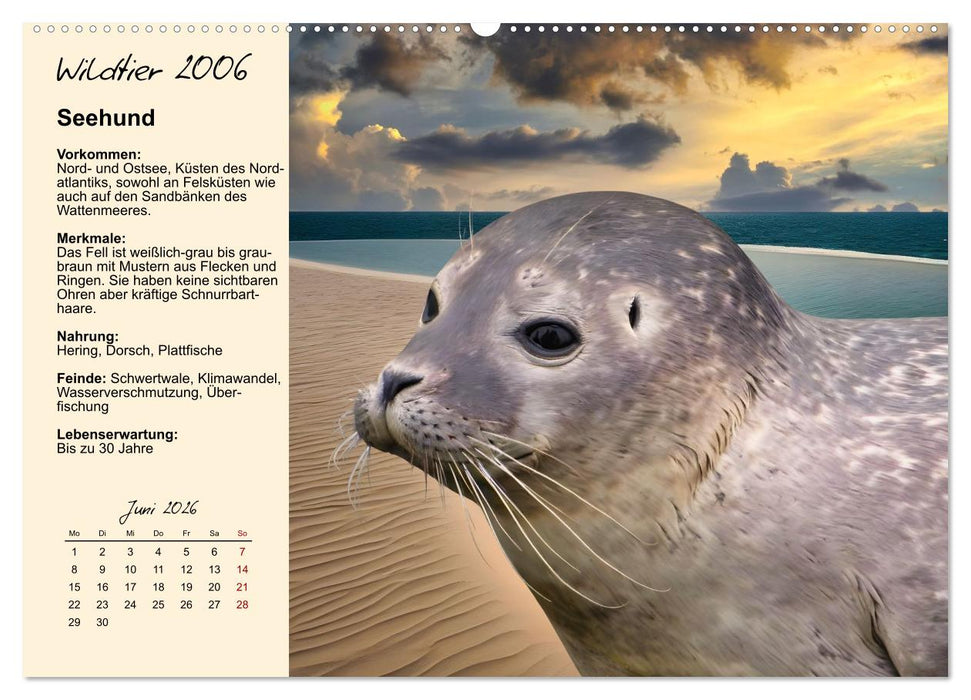 Wildtiere des Jahres (CALVENDO Wandkalender 2026)