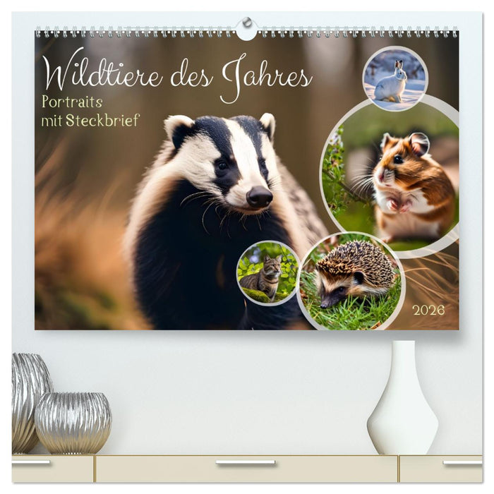 Wildtiere des Jahres (CALVENDO Premium Wandkalender 2026)