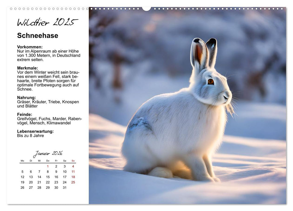 Wildtiere des Jahres (CALVENDO Premium Wandkalender 2026)