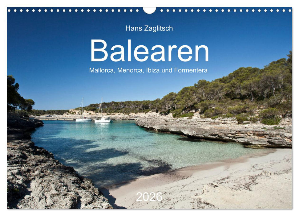 Balearen - Mallorca, Menorca, Ibiza und Formentera (CALVENDO Wandkalender 2026)
