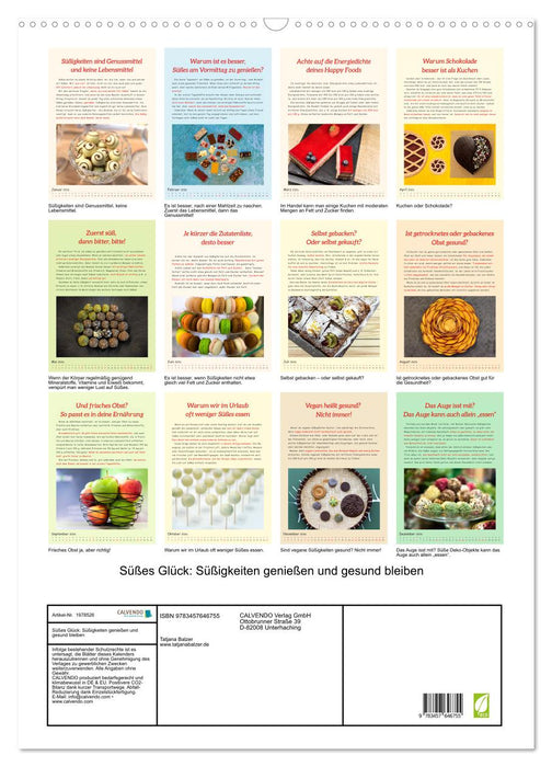Süßes Glück: Süßigkeiten genießen und gesund bleiben (CALVENDO Wandkalender 2026)