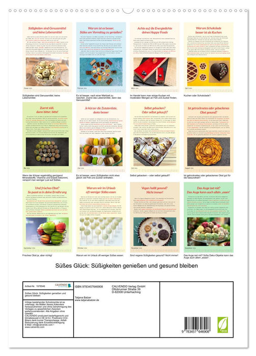 Süßes Glück: Süßigkeiten genießen und gesund bleiben (CALVENDO Premium Wandkalender 2026)