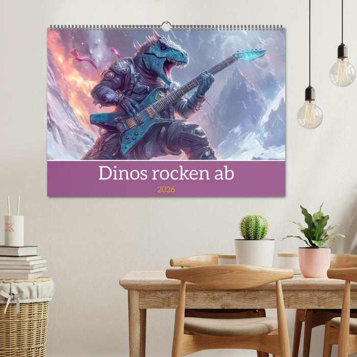 Dinos rocken ab (CALVENDO Wandkalender 2026)