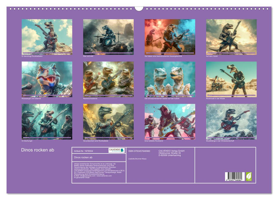 Dinos rocken ab (CALVENDO Wandkalender 2026)