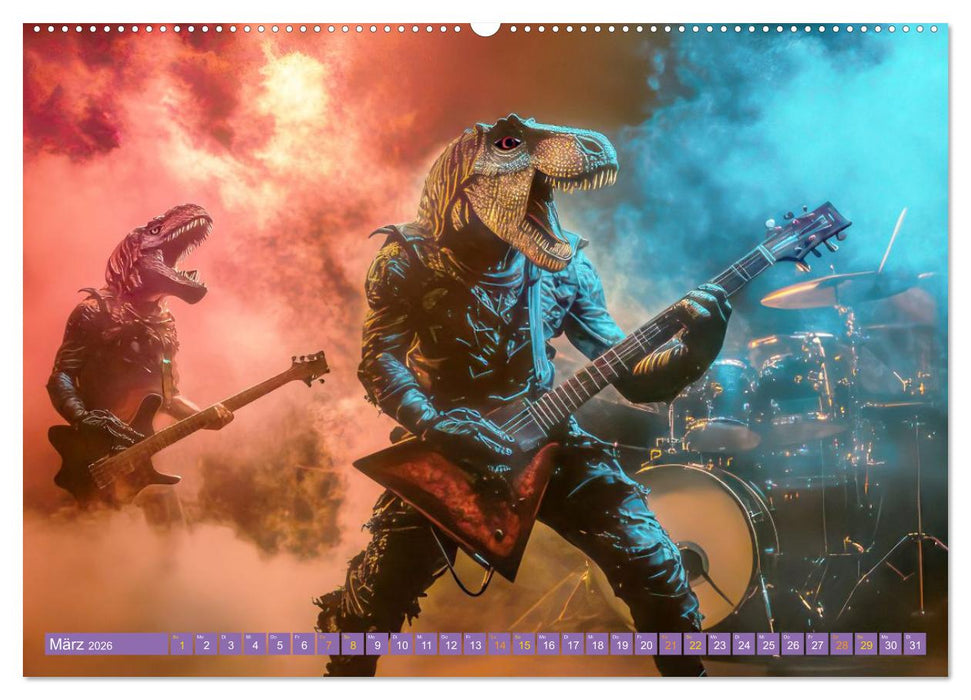 Dinos rocken ab (CALVENDO Wandkalender 2026)