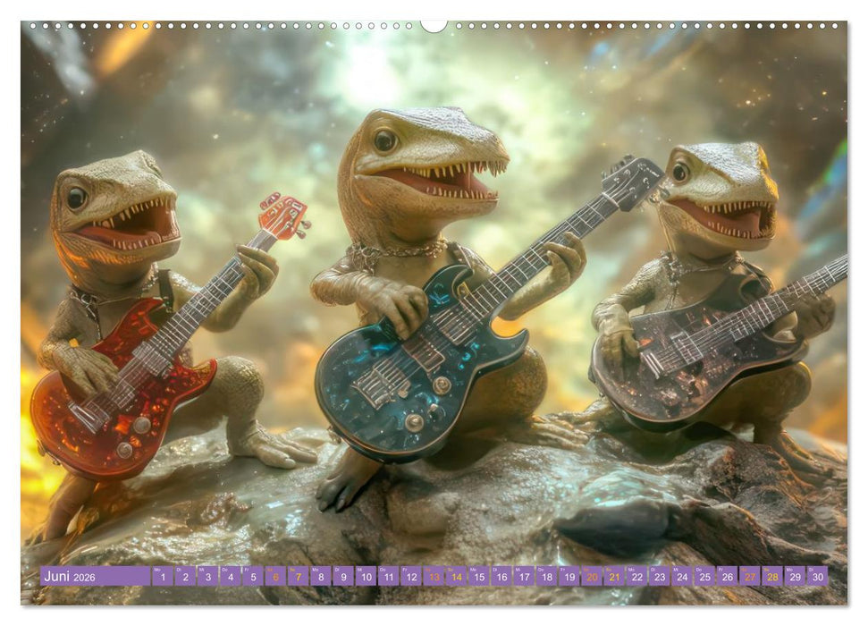 Dinos rocken ab (CALVENDO Wandkalender 2026)