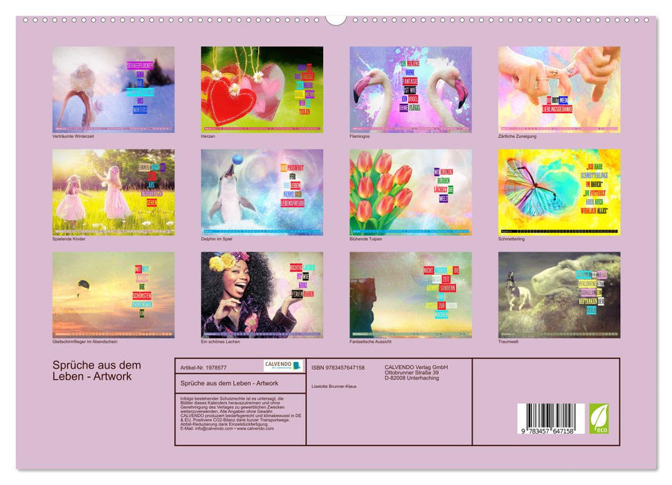 Sprüche aus dem Leben - Artwork (CALVENDO Wandkalender 2026)