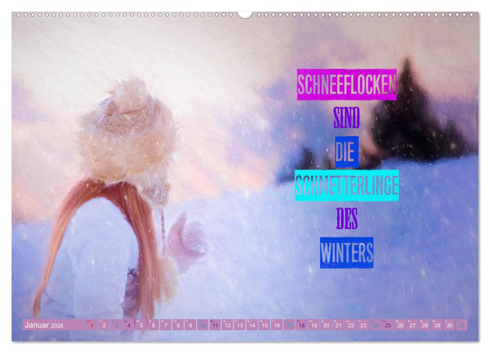 Sprüche aus dem Leben - Artwork (CALVENDO Wandkalender 2026)