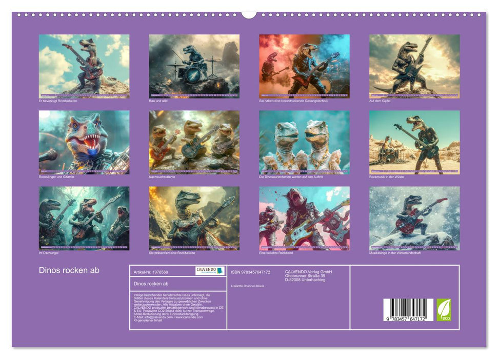 Dinos rocken ab (CALVENDO Premium Wandkalender 2026)