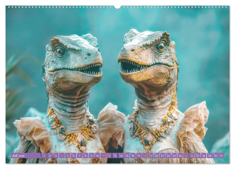 Dinos rocken ab (CALVENDO Premium Wandkalender 2026)