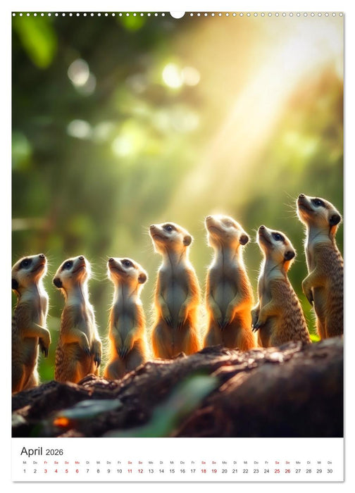 Wachsam, witzig, wunderbar! - Magische Momente mit Erdmännchen (CALVENDO Wandkalender 2026)