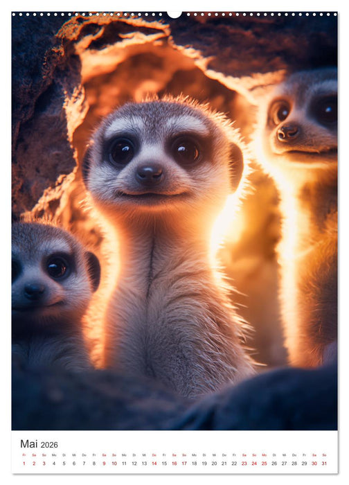 Wachsam, witzig, wunderbar! - Magische Momente mit Erdmännchen (CALVENDO Wandkalender 2026)