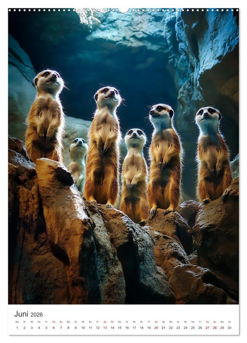 Wachsam, witzig, wunderbar! - Magische Momente mit Erdmännchen (CALVENDO Wandkalender 2026)
