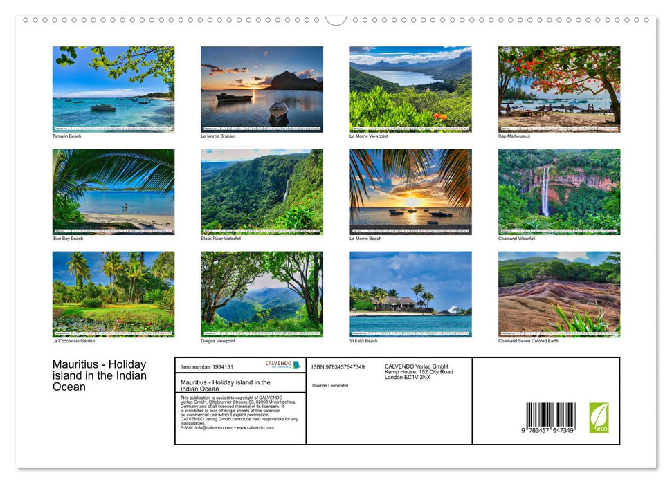 Mauritius - Holiday island in the Indian Ocean (CALVENDO Premium-Calendar 2026)