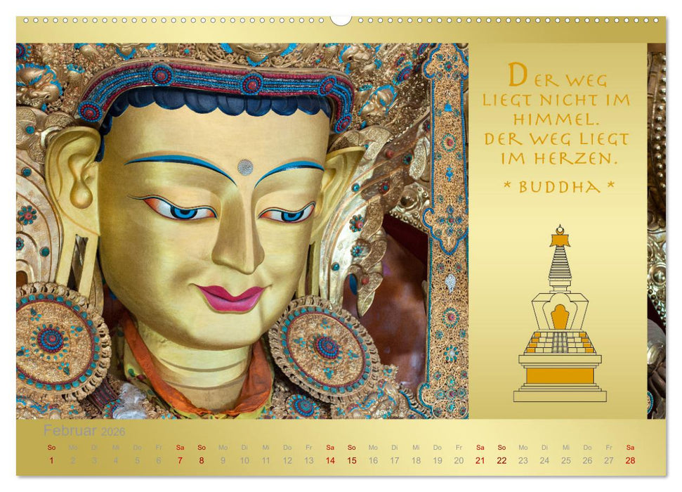 BUDDHA IM GLÜCK - Buddhistische Weisheiten (CALVENDO Wandkalender 2026)