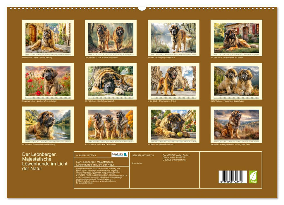 Der Leonberger. Majestätische Löwenhunde im Licht der Natur (CALVENDO Premium Wandkalender 2026)