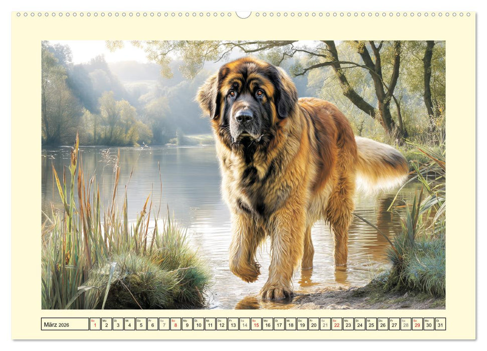 Der Leonberger. Majestätische Löwenhunde im Licht der Natur (CALVENDO Premium Wandkalender 2026)