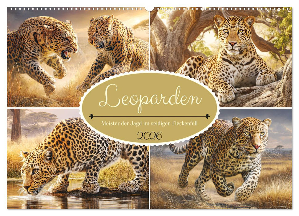 Leoparden. Meister der Jagd im seidigen Fleckenfell (CALVENDO Wandkalender 2026)