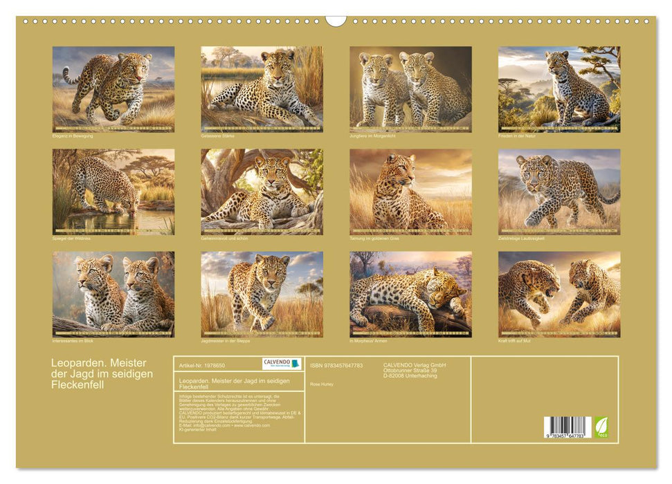 Leoparden. Meister der Jagd im seidigen Fleckenfell (CALVENDO Wandkalender 2026)