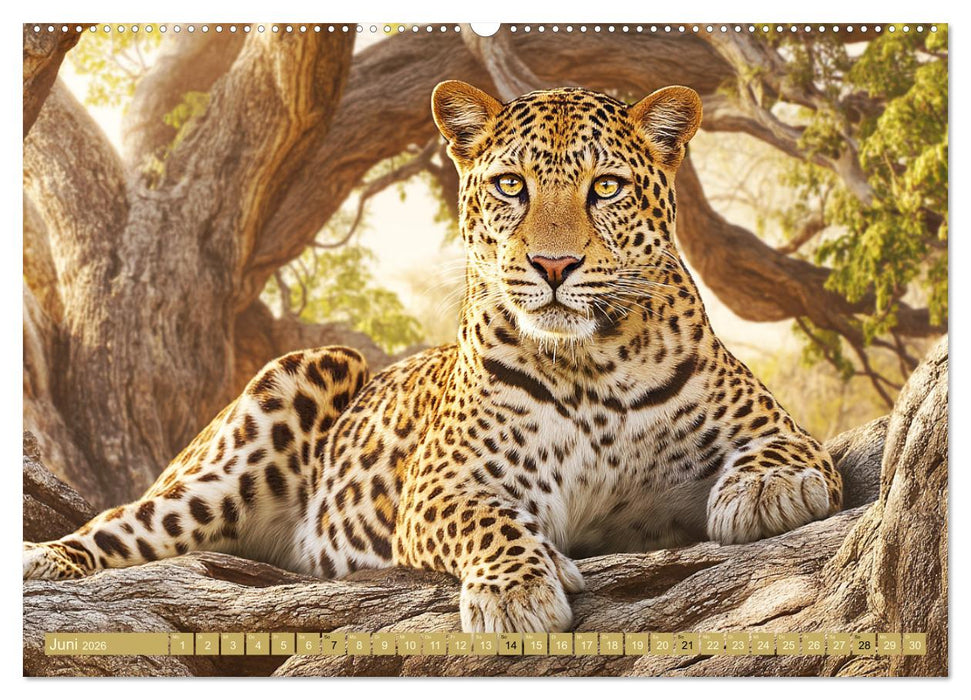 Leoparden. Meister der Jagd im seidigen Fleckenfell (CALVENDO Wandkalender 2026)