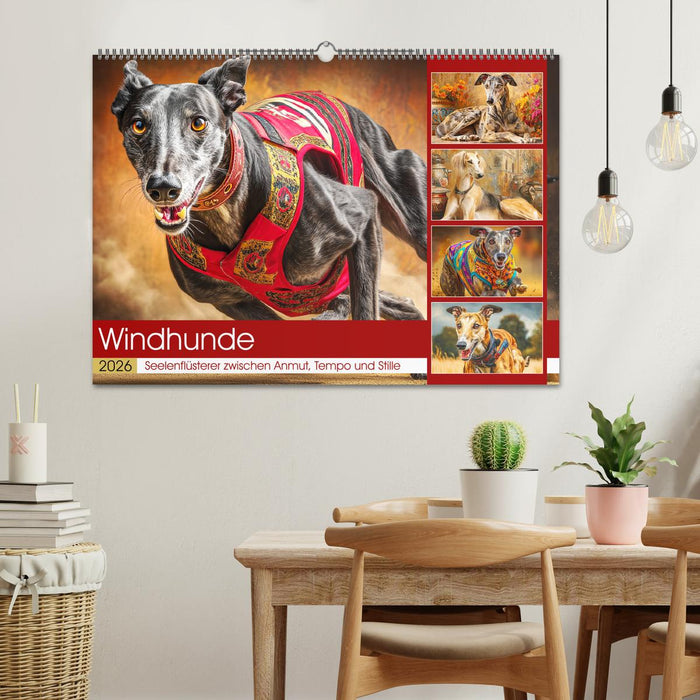 Windhunde. Seelenflüsterer zwischen Anmut, Tempo und Stille (CALVENDO Wandkalender 2026)