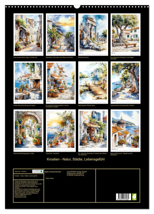 Kroatien - Natur, Städte, Lebensgefühl (CALVENDO Wandkalender 2026)
