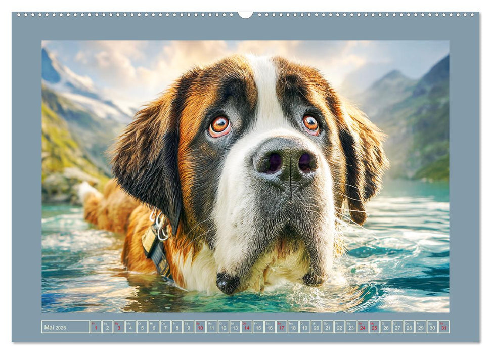 Königliche Bernhardiner. Die sanften Riesen der Alpen (CALVENDO Wandkalender 2026)