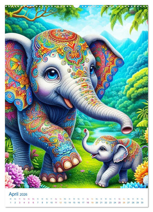 Tiere im Farbenland - Meine bunte Welt, wie sie mir gefällt (CALVENDO Premium Wandkalender 2026)