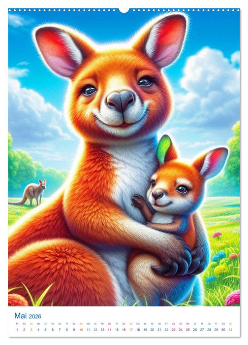 Tiere im Farbenland - Meine bunte Welt, wie sie mir gefällt (CALVENDO Premium Wandkalender 2026)